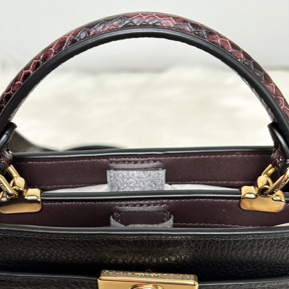 NWT💃Coach Mini Lane Top Handle Gold/Black Multi Purse - Picture 7 of 11